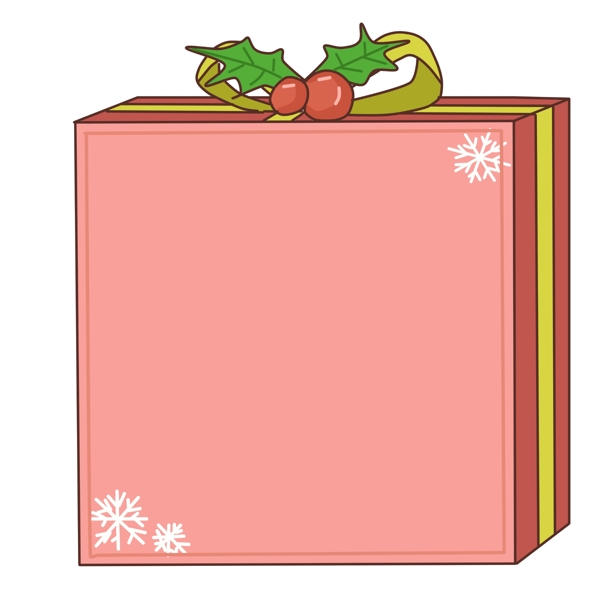 圣诞节礼盒边框插画
