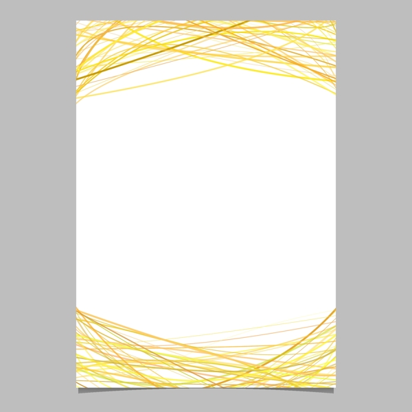 在顶部和底部有黄色条纹的任意弓形条纹的小册子白色背景下的插图