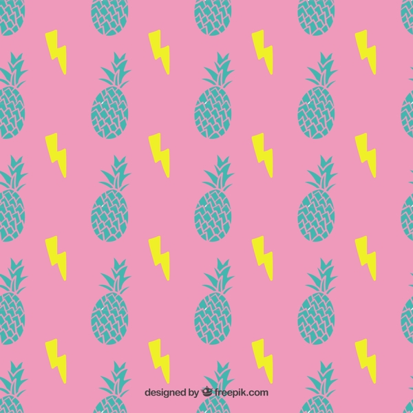 色彩鲜艳的菠萝图案