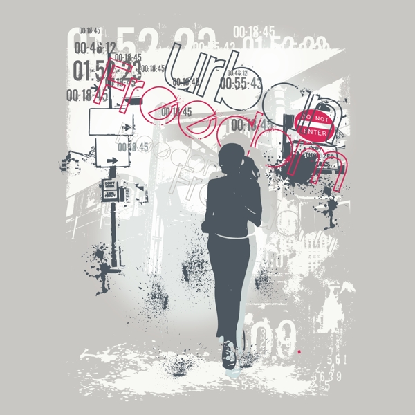 印花矢量圖T恤圖案圖文結(jié)合人物女人免費(fèi)素材