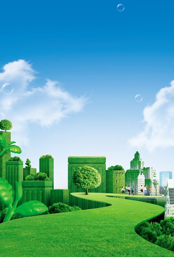 绿色生态城市海报图片