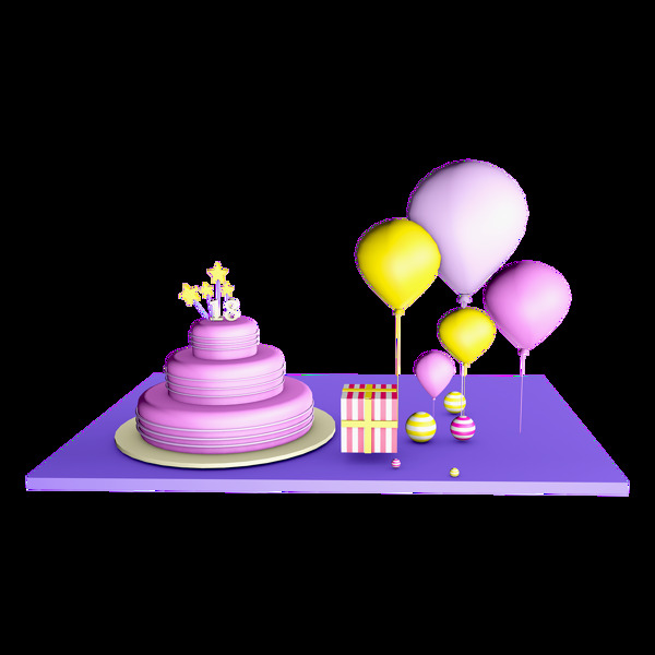 C4D生日?qǐng)鼍霸卦O(shè)計(jì)