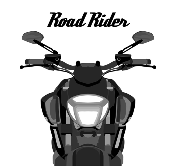 摩托車正面圖矢量設計