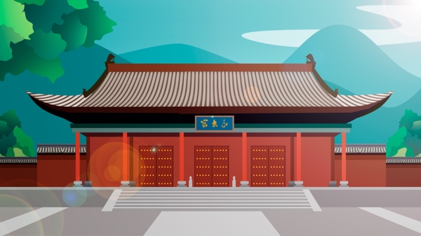 中国风历史建筑永乐宫