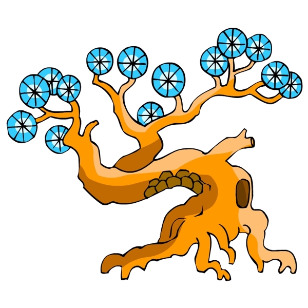 樹木古典插畫