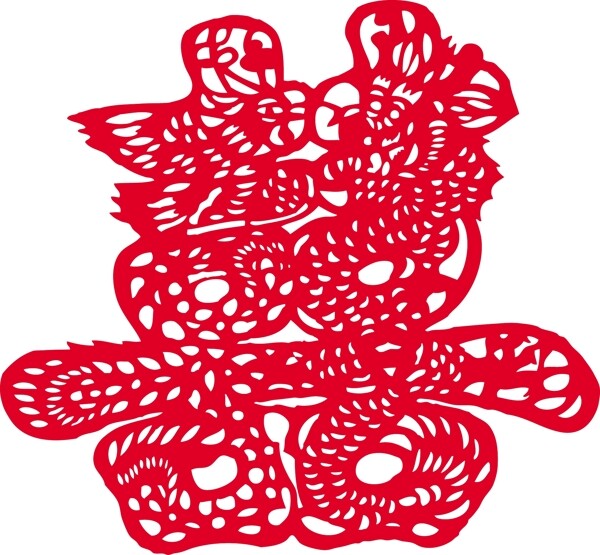 中國剪紙雙幸福