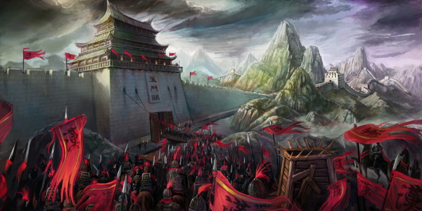汉武大帝游戏古代攻城战油画