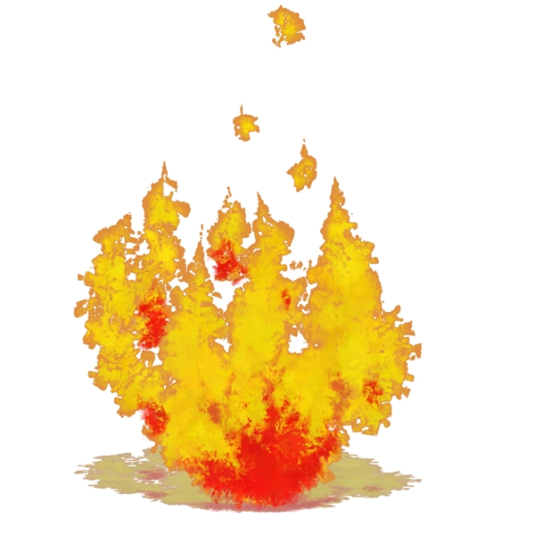 红黄色煤气燃烧的火焰