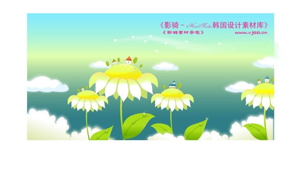夢(mèng)幻風(fēng)景HanMaker韓國(guó)設(shè)計(jì)素材庫(kù)背景花紋底紋抽象線條