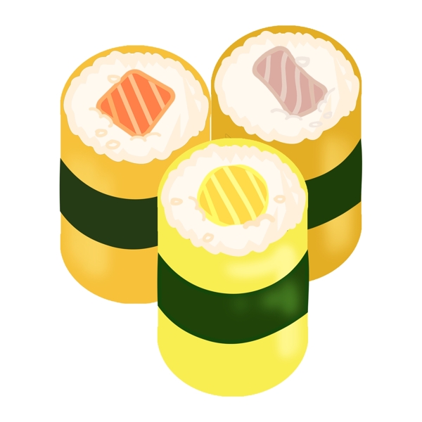 日本圆形寿司插画