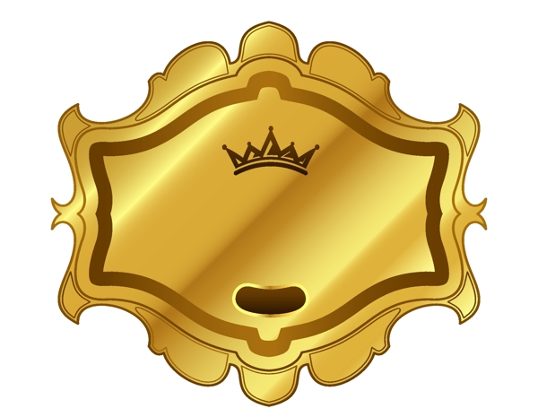 卡通金色皇冠图标元素