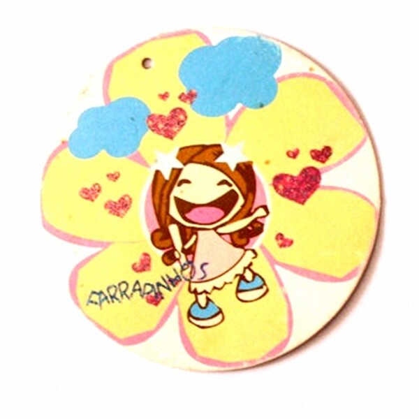 吊牌女孩花朵免費素材