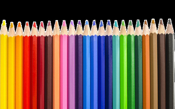 排列整齐的彩色铅笔免抠png透明素材