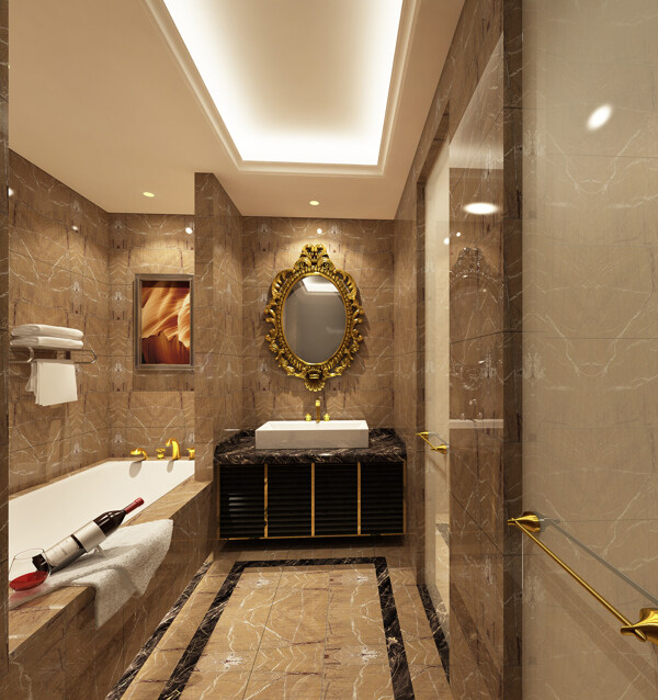 五星级酒店浴室设计效果图