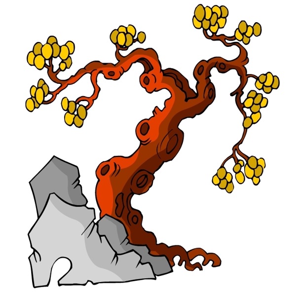 樹木古典插畫