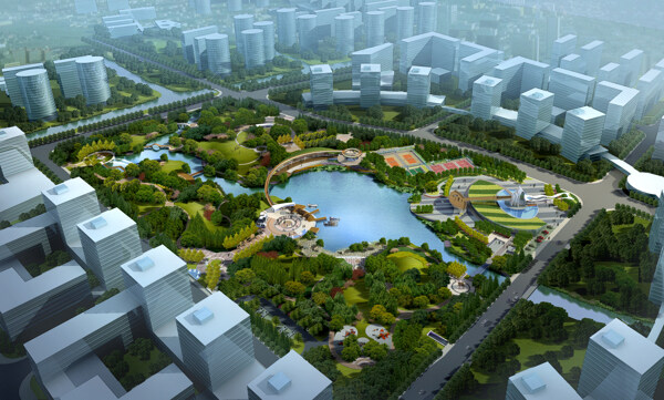 城市公園效果圖