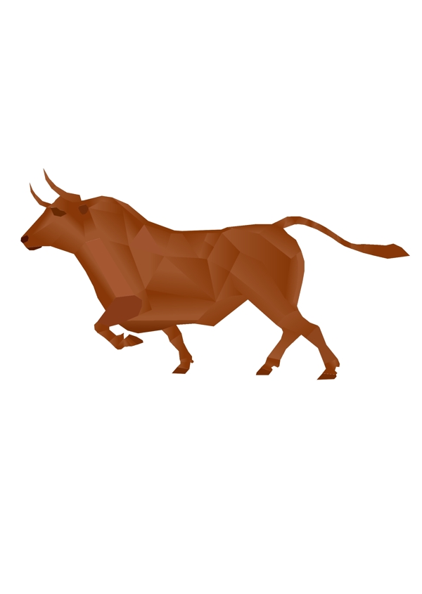 棕色形状矢量公牛