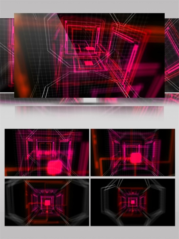 红色激光方块动态视频素材