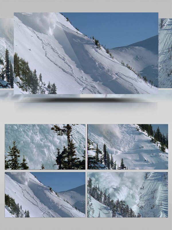 雪山崩塌自然灾害高清视频素材