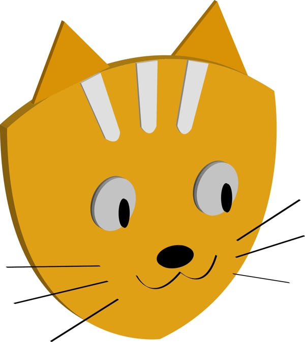 2.5d元素之卡通可爱橘猫小猫头部矢量图