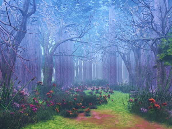 梦幻童话树林风景图片