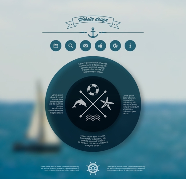 海洋帆船背景商务科技图矢量素材