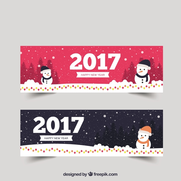2017雪人元素橫幅