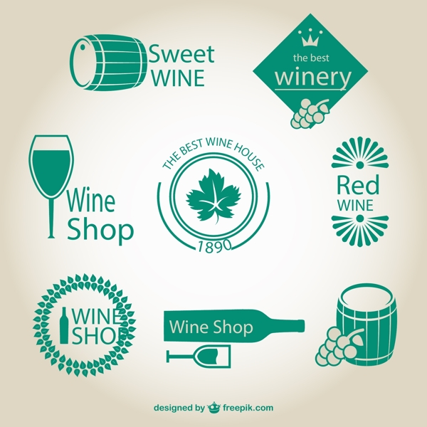 绿色葡萄酒标签图片