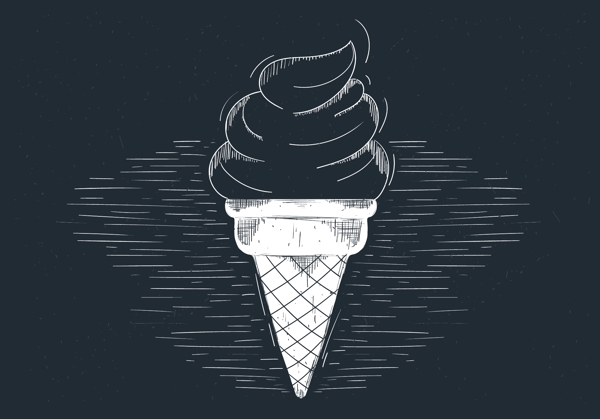 黑板冰淇凌插畫