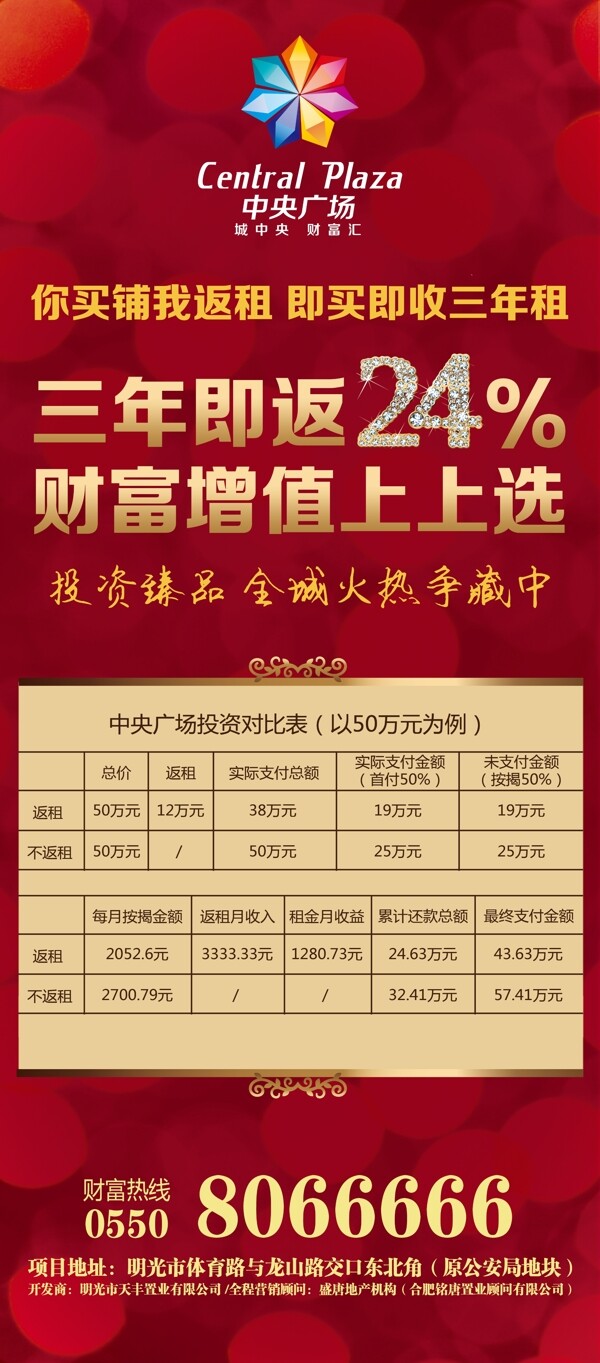 房地產(chǎn)投資增值展架海報