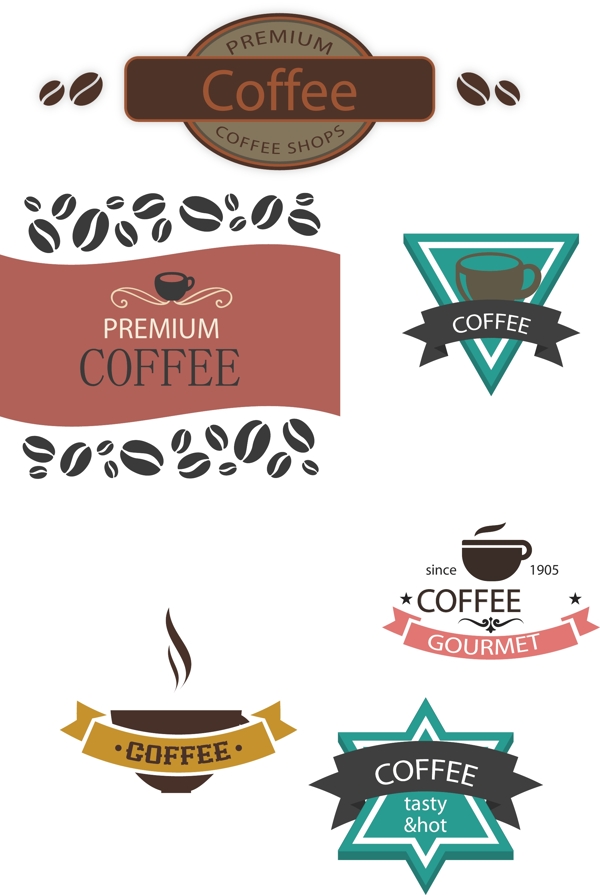 时尚的咖啡标志素材