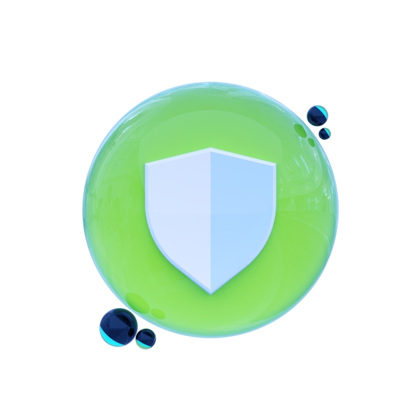 三维立体水晶球质感安全icon