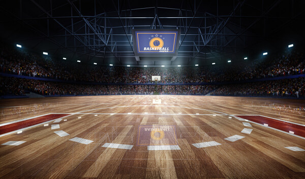 体育馆篮球场运动背景海报素材图片