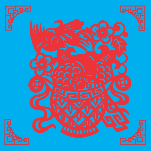 花鳥剪紙