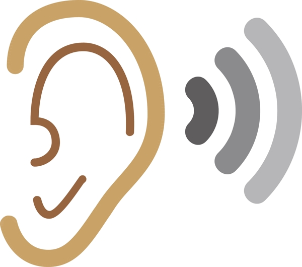 耳朵听力装饰图标