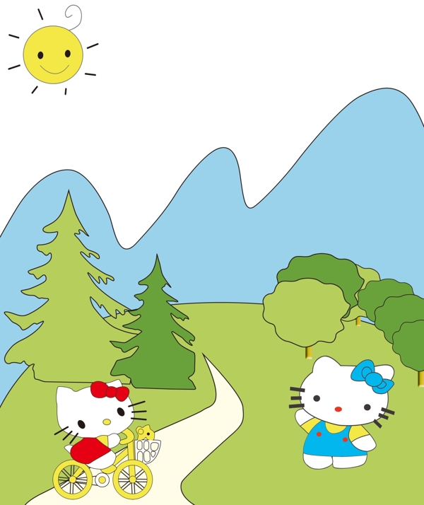小貓散步圖片
