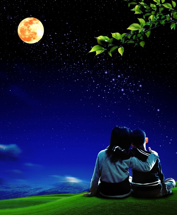 夜晚星空背景素材