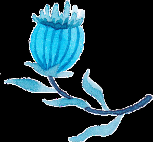 冰色花蕊卡通透明素材