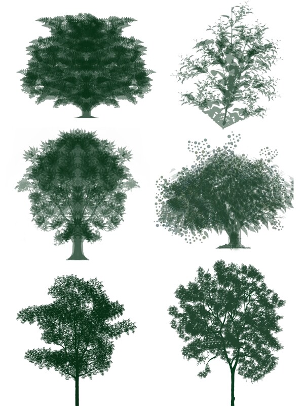 装饰树剪影设计元素