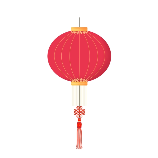 红色喜庆贺新年中国结灯笼元素可商用