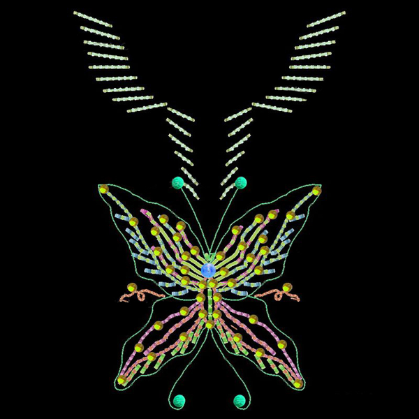 位图绣花亮片装饰动物蝴蝶免费素材