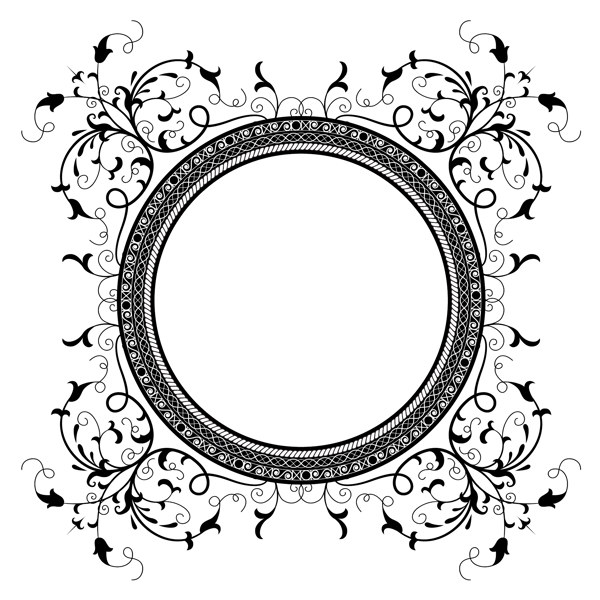 復(fù)古花卉幀矢量插畫