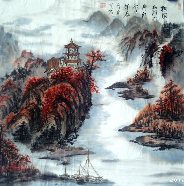 祖国山河一片红图片