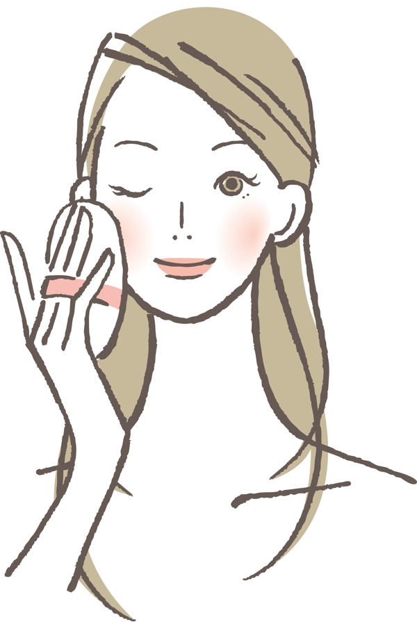 化妝的美女