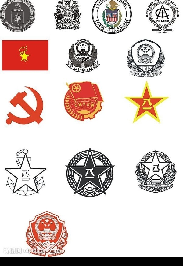 軍隊警察眾多LOGO圖片