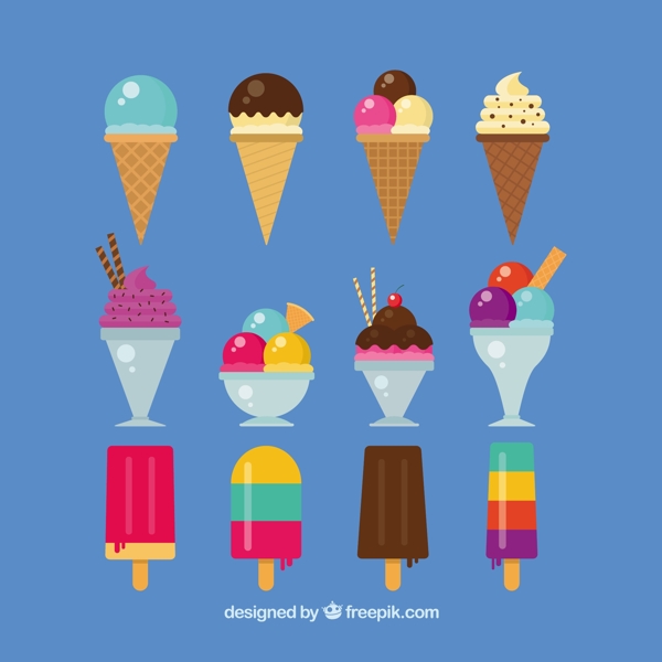 美味的夏季甜点冰淇淋雪糕插图