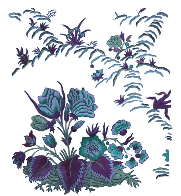 花卉底紋邊框