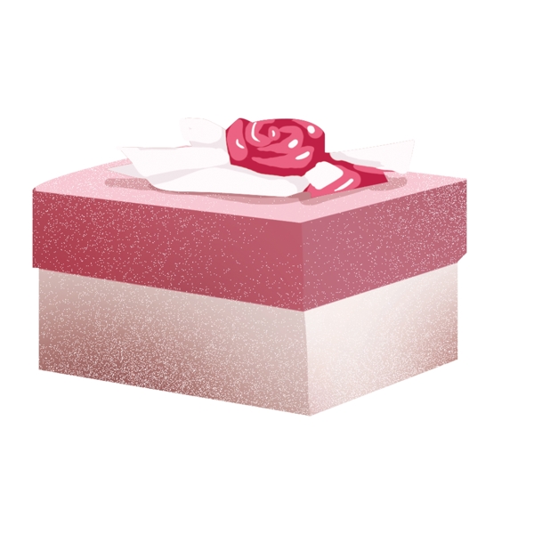 粉色玫瑰礼盒装饰元素