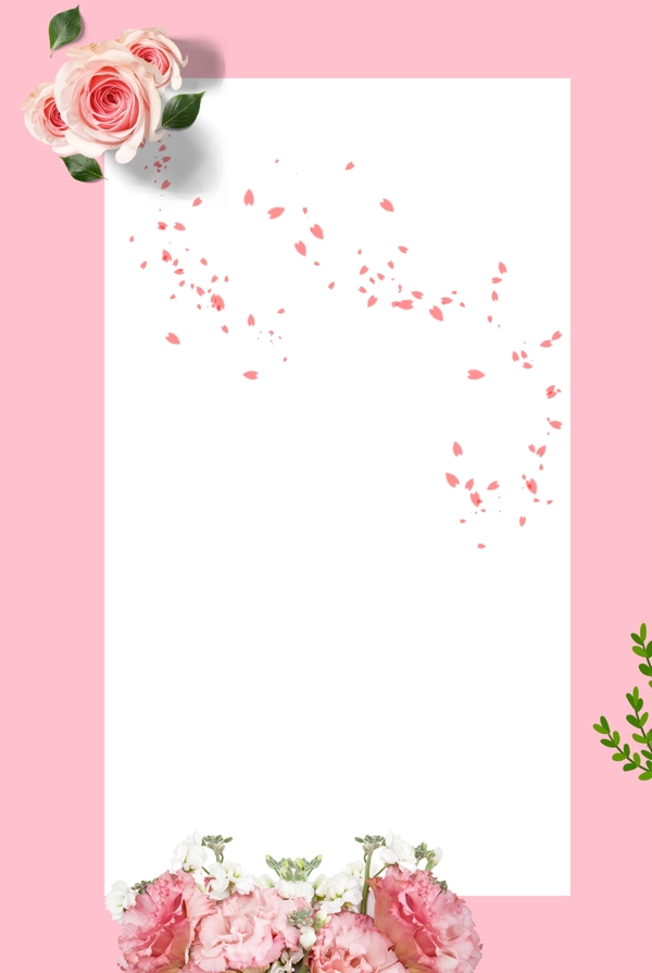 浪漫鲜花粉色背景素材