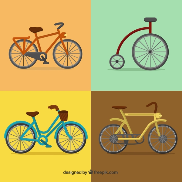 彩色自行车图片